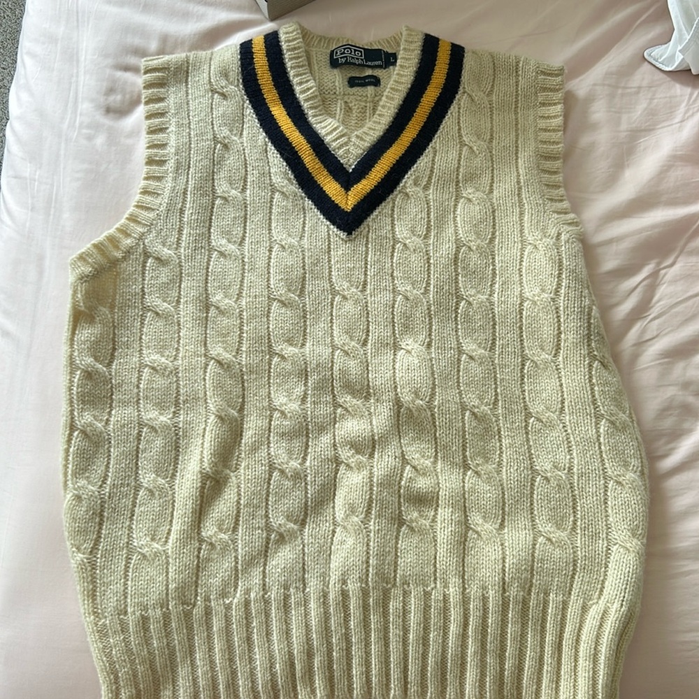 Vintage Polo Ralph Lauren Cable Knit Sweatervest